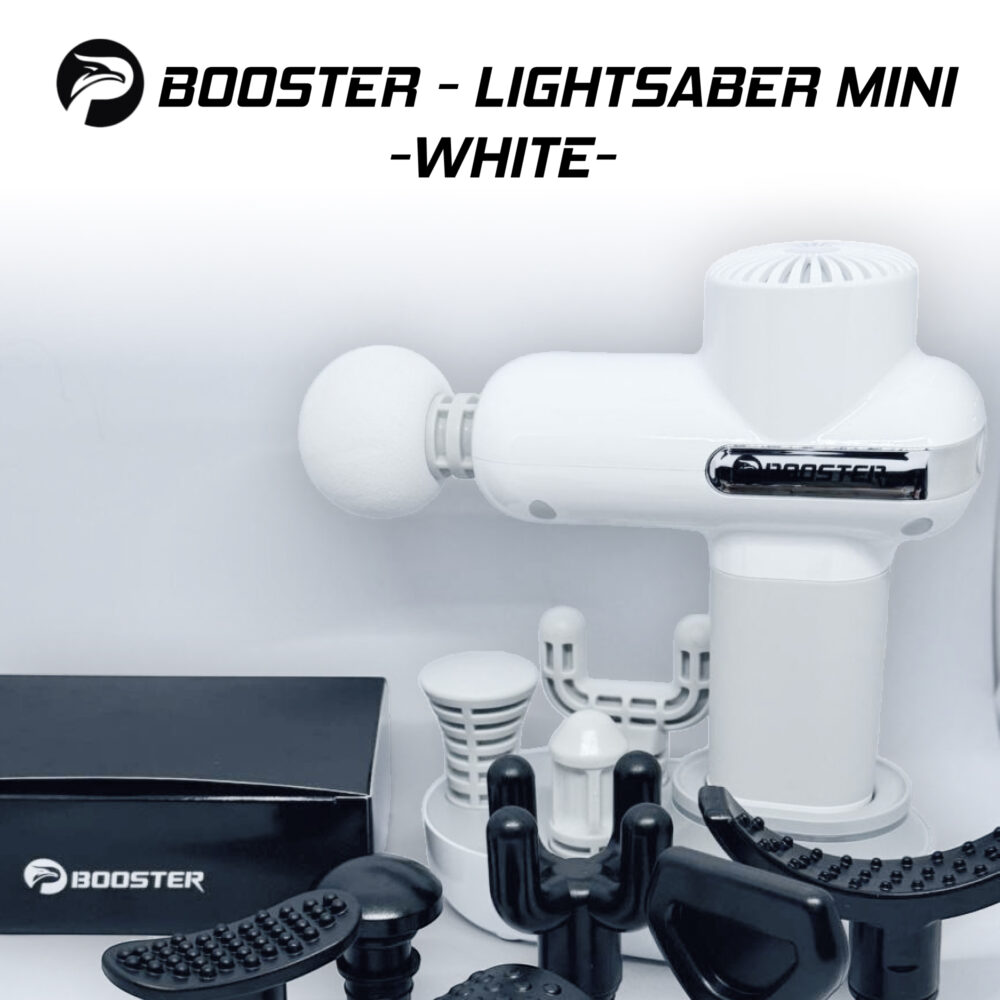 Компактний ударний масажер Booster Lightsaber Mini White у білому кольорі